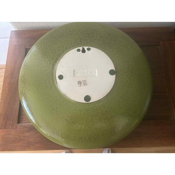 Global Views Ceramic Disc Green Vase Made Portugal Sculptural Modern Decor EUC - Picture 5 of 6